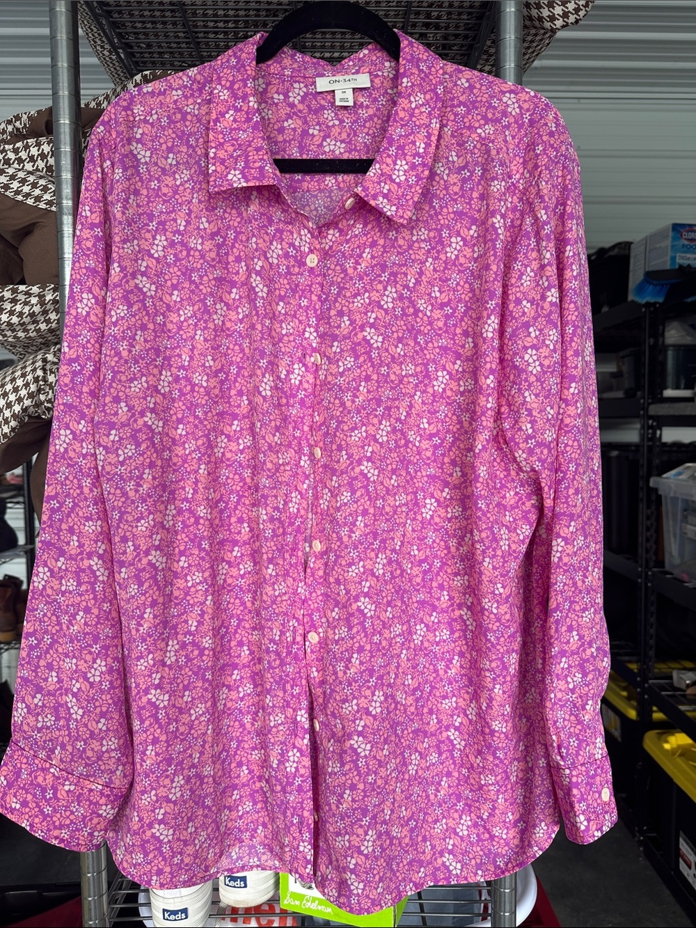 Crane & Canopy Pink Floral Button-Down Shirt
